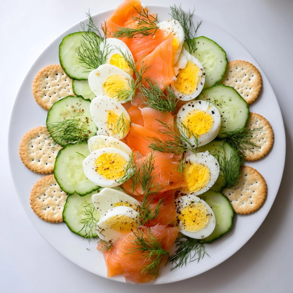 Smoked Salmon & Cucumber Breakfast Plate: A delightful arrangement of morning flavors and textures.
