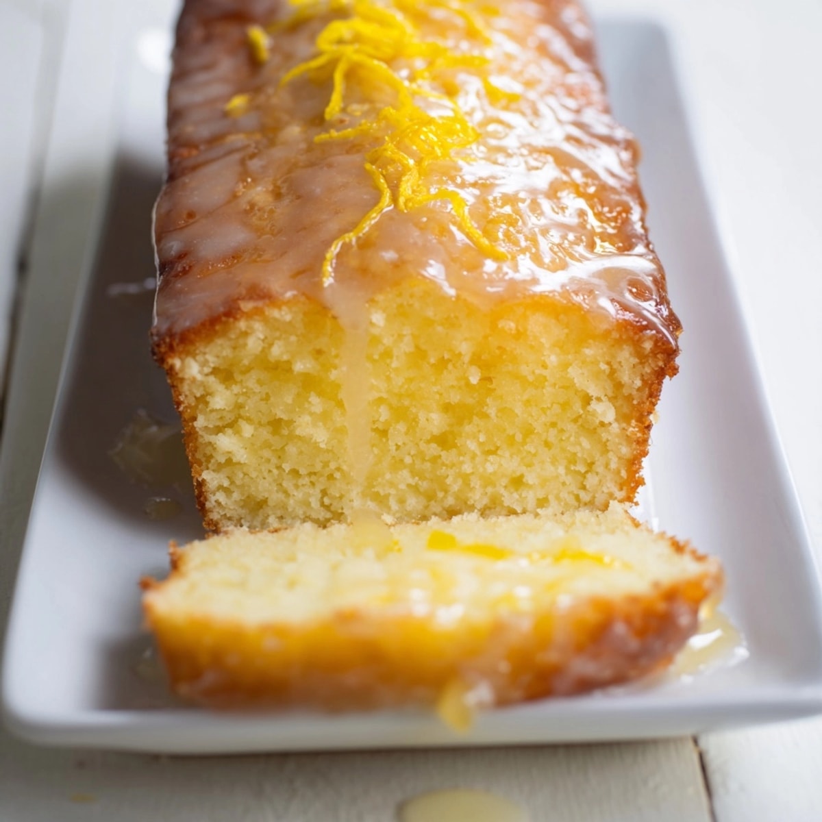Enjoy a slice of Lemon Drizzle Cake, a perfectly sweet dessert for afternoon tea.