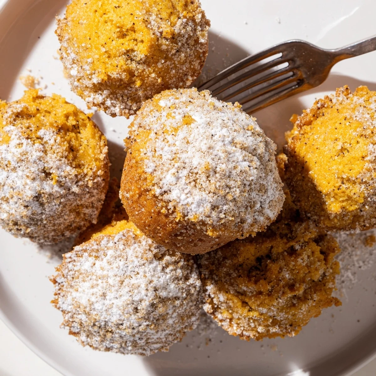 Moist pumpkin muffin chai latte bites ready for autumn gatherings, drizzled with spices.  