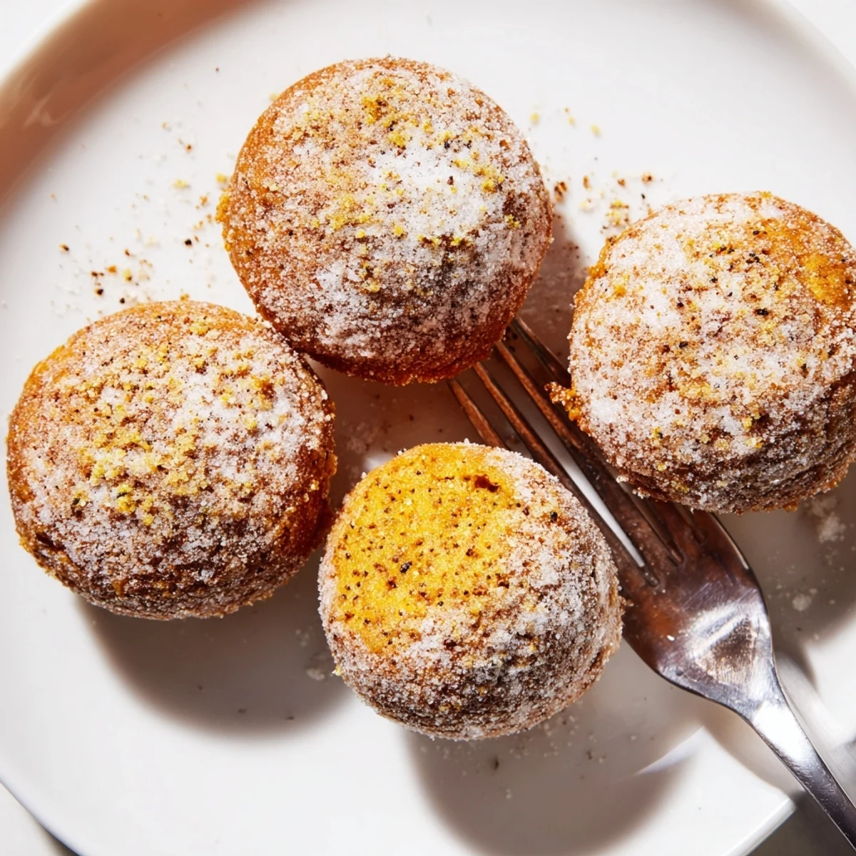 Golden-brown pumpkin muffin chai latte bites, perfect for cozy snacks and warm drinks.  