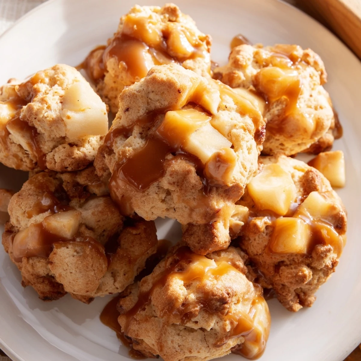 Fluffy biscuits bursting with tart apples and sweet butterscotch, perfect for brunch.
