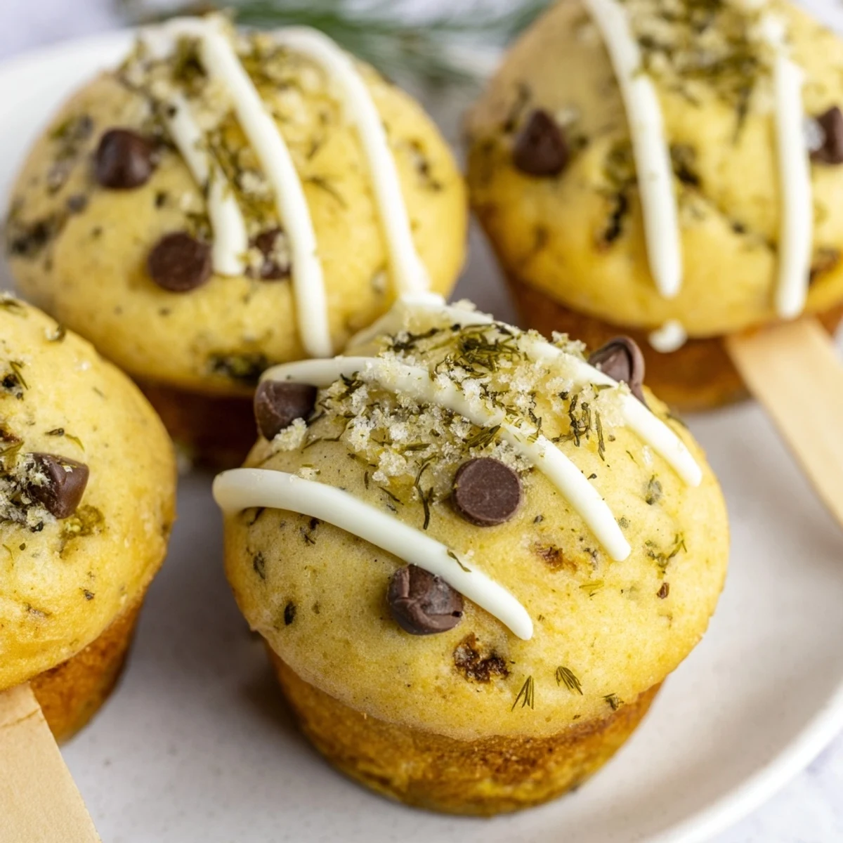 Savory and sweet Dill Pickle Sweet Tea Muffin Pops ready for a flavorful snack experience.  