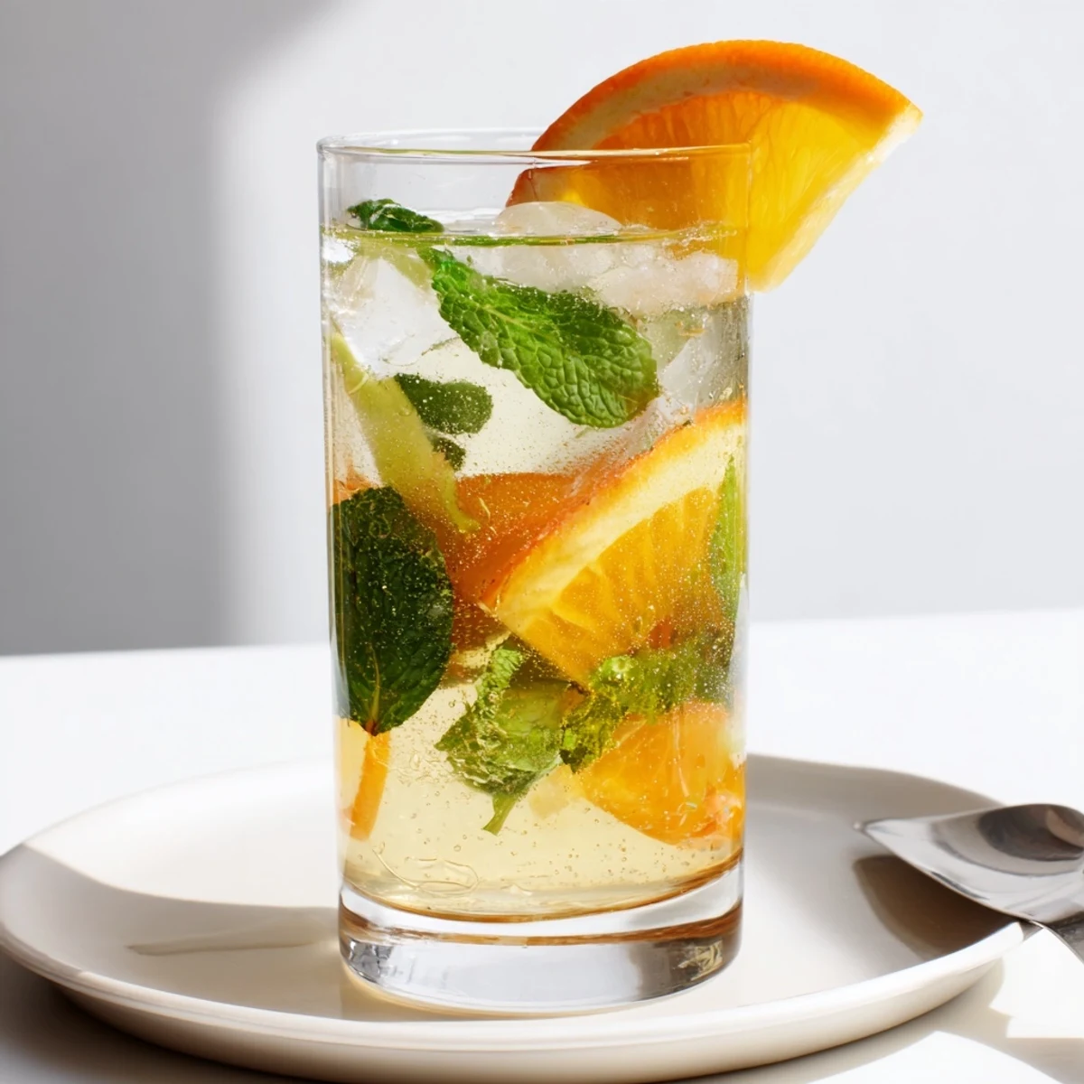 Homemade probiotic soda mocktail bursting with citrus flavor, ideal for gut-friendly sipping.