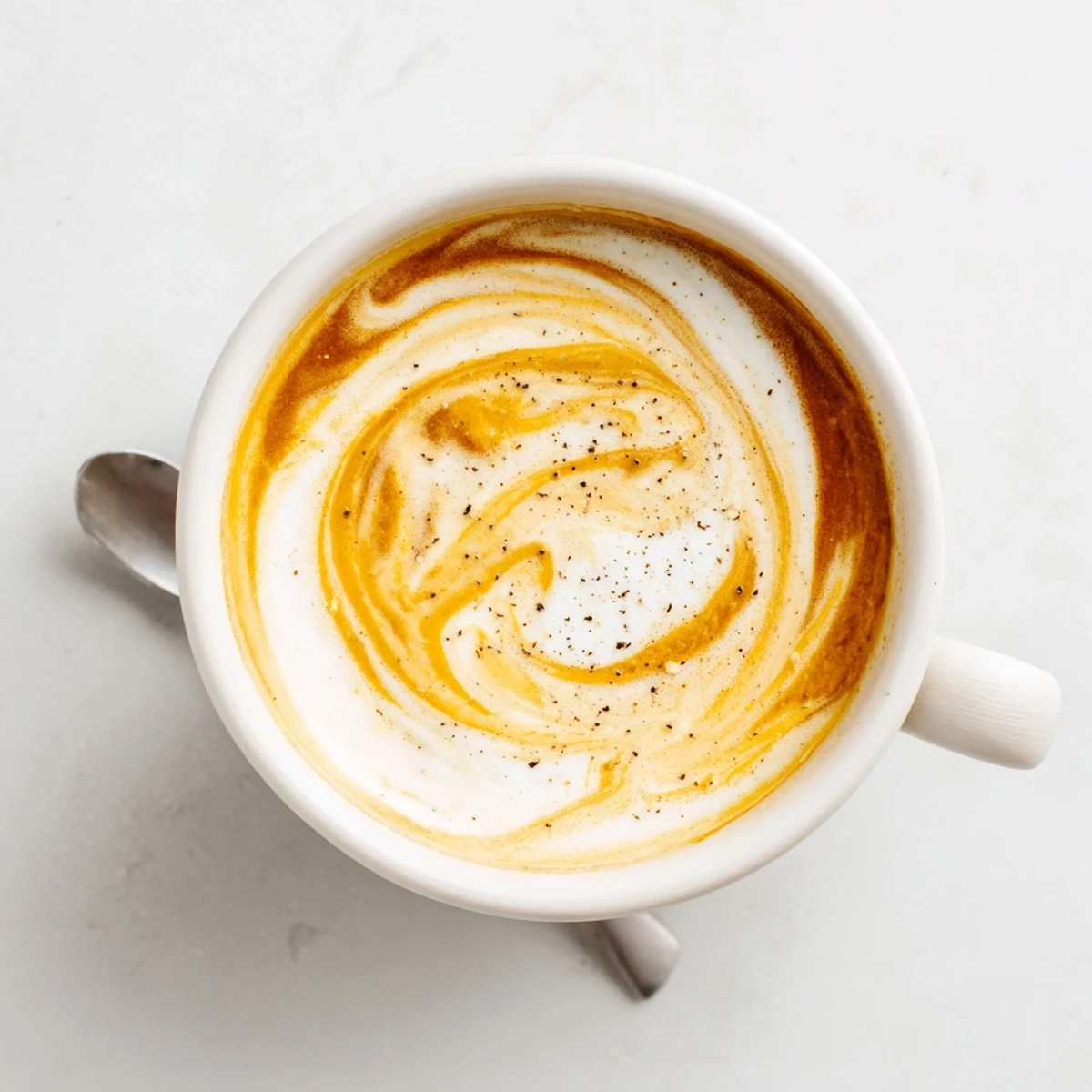 Savory Onion Latte topped with frothed milk, perfect for adventurous coffee lovers.  