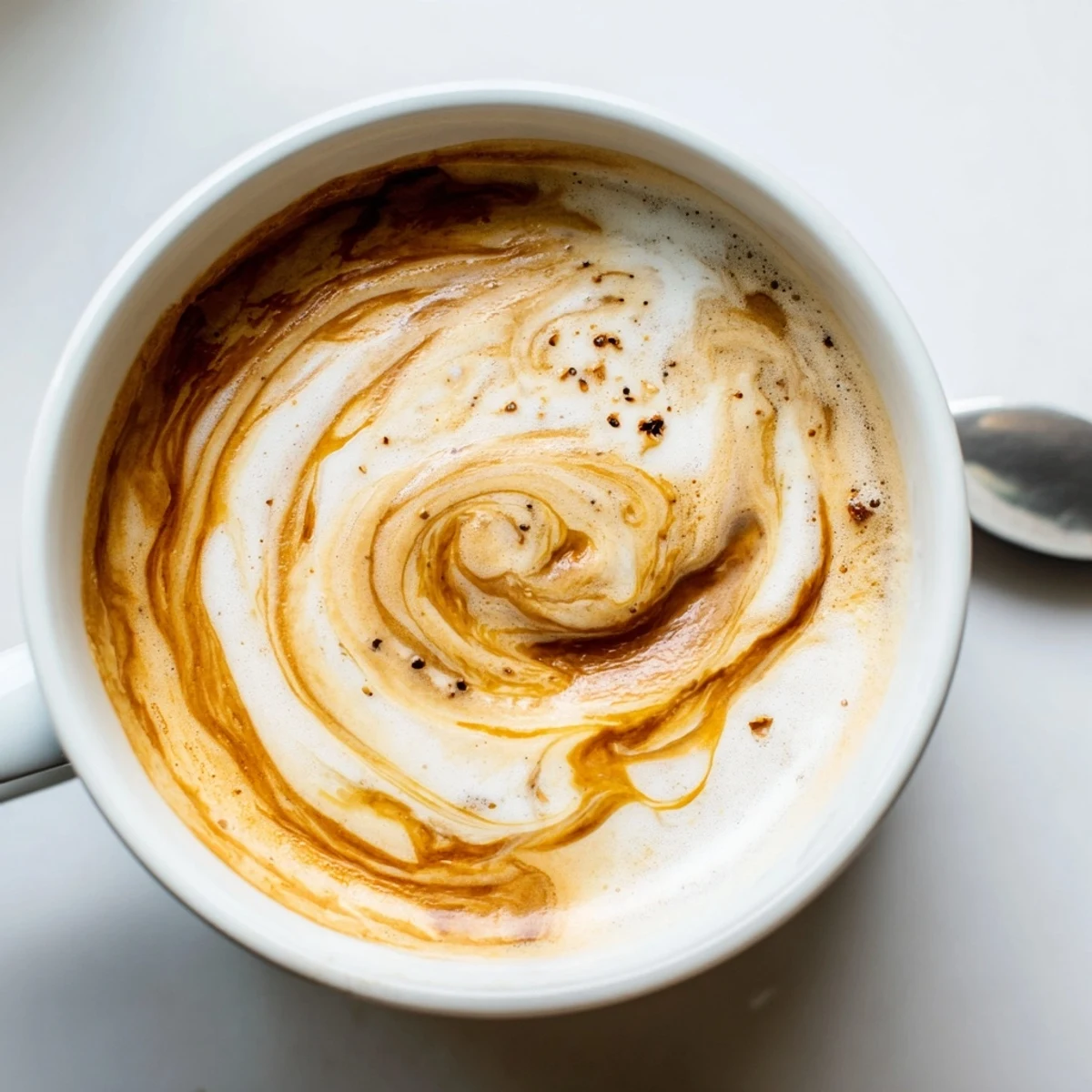 Gourmet Onion Latte creation featuring creamy milk and sweet caramelized onion puree.