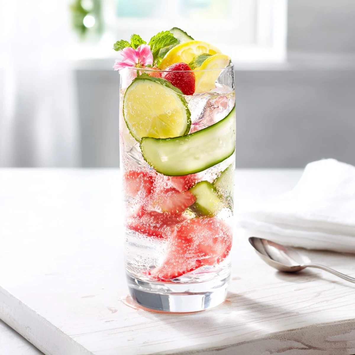 Chilled water-based mocktails bursting with lemon, lime, and fruity flavors served over ice.