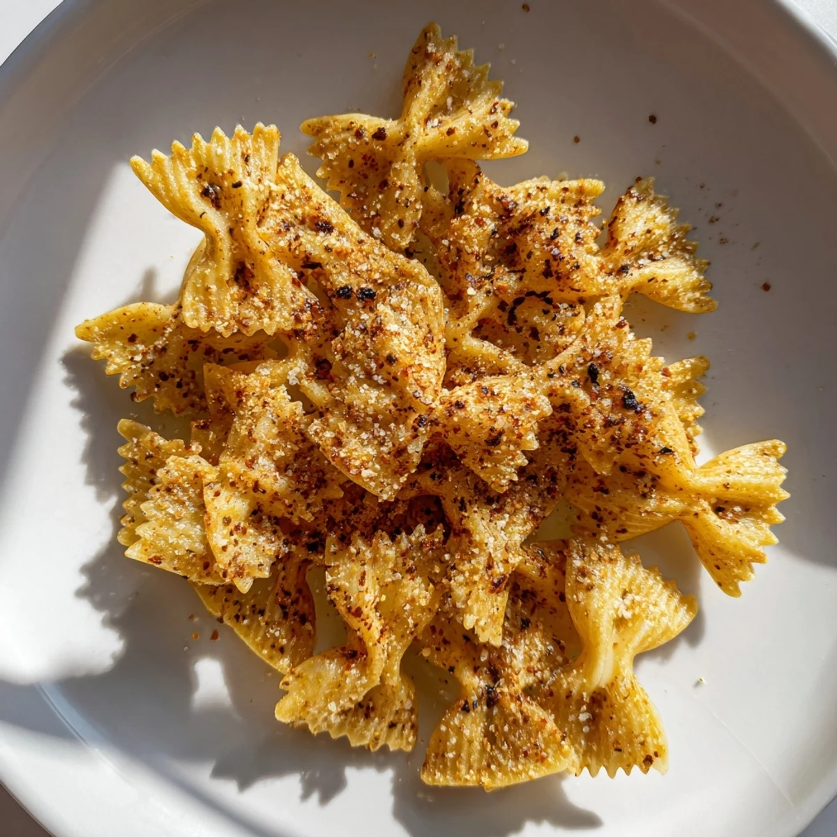 Crispy Pasta Chips Seasoned Variety, perfect for dipping alongside marinara and hummus.  