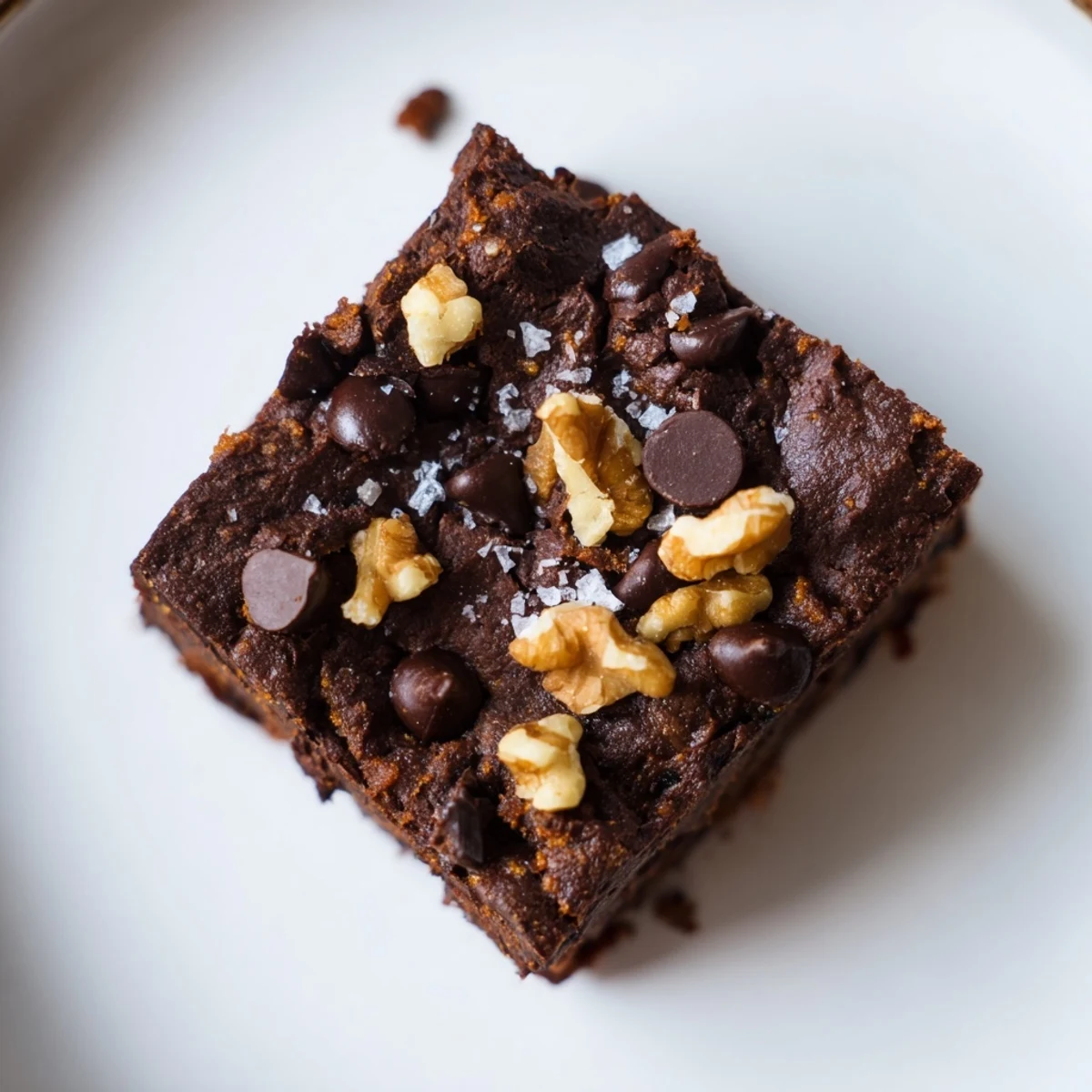 Close-up of decadent sweet potato brownies, a healthy and satisfying dessert option, made with black beans.