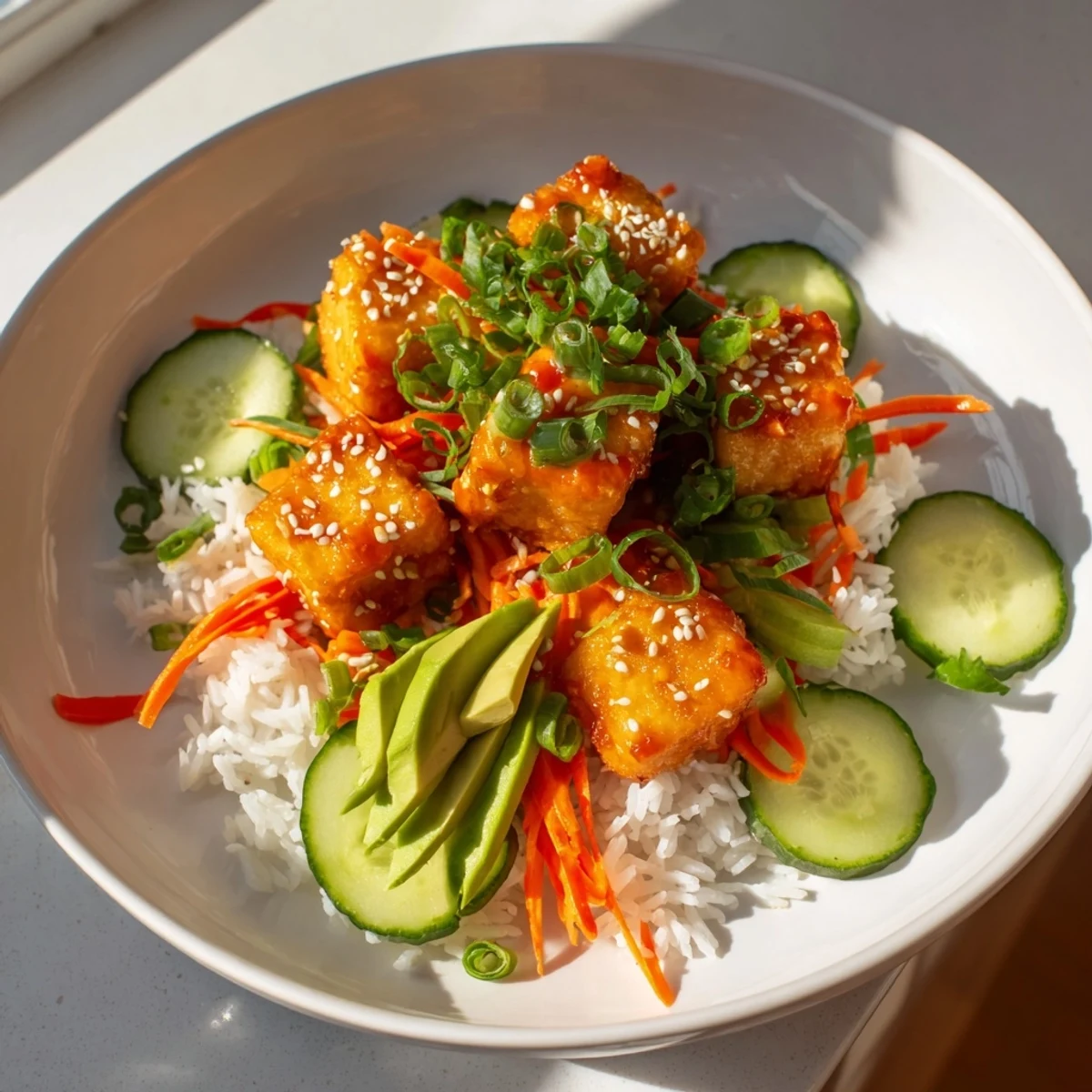 Chili-Mayo Tofu Bowls