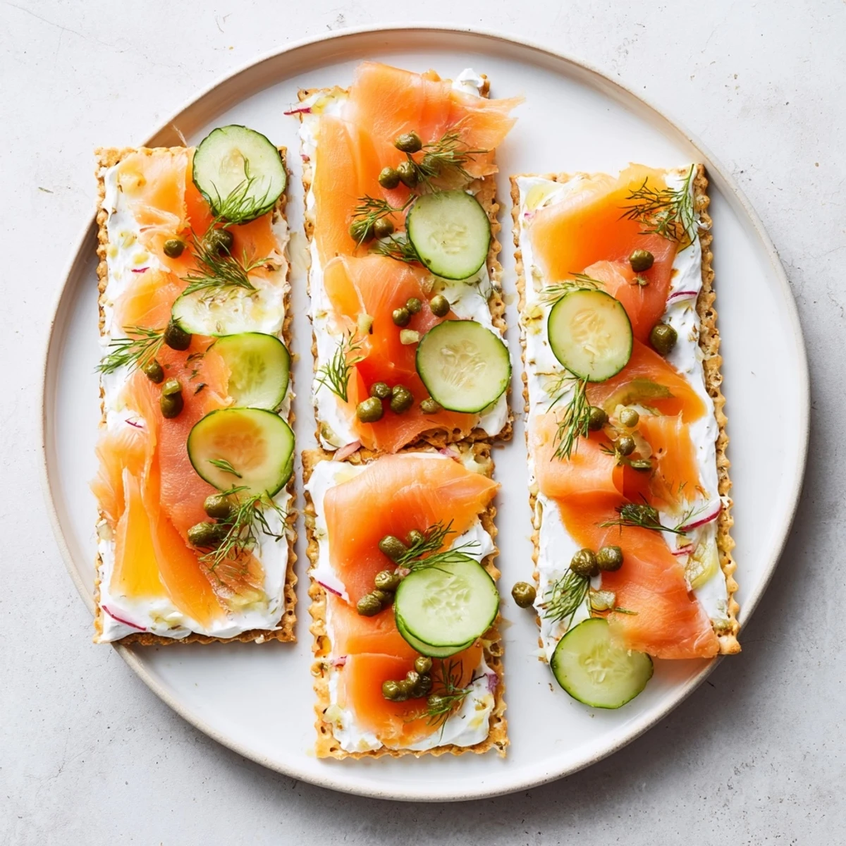 Golden, flaky Étoiles Filantes Assiette de Fin dAnnée stars stacked with smoked salmon and creamy, herbed cheese.