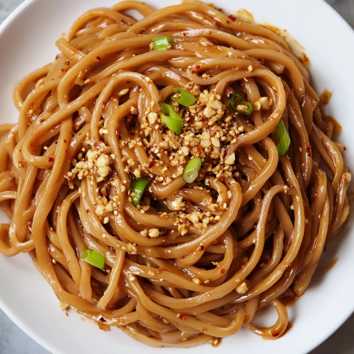 Enjoy a quick, delicious serving of these easy Garlic Chili Oil Noodles, sizzling with flavor.