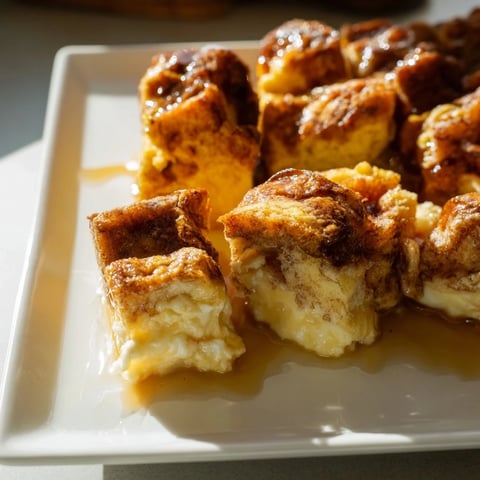 Golden-brown French toast bake, a comforting breakfast casserole perfect for weekend brunch with fresh berries.