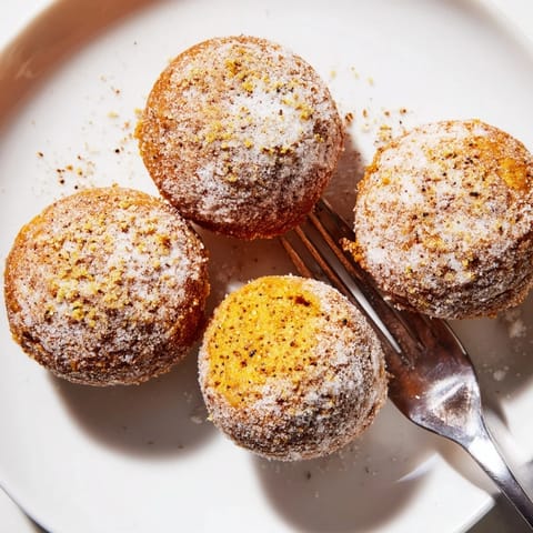 Golden-brown pumpkin muffin chai latte bites, perfect for cozy snacks and warm drinks.  