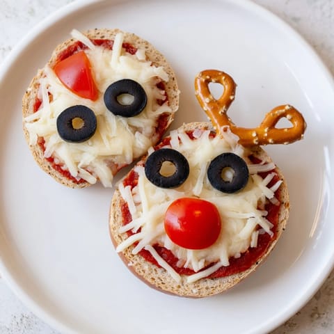 Reindeer Face Pizza Bagels