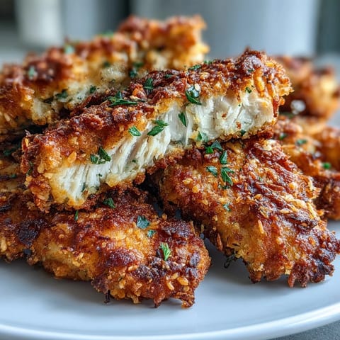 Healthier Air Fryer Chicken Strips, perfectly breaded and lightly sprayed for a crunchy, guilt-free family dinner.