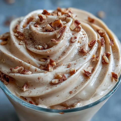 A blending Hojicha milkshake with roasted green tea powder, vanilla ice cream, and milk.