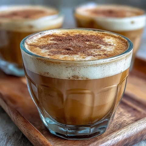 Creamy steamed milk and roasted hojicha tea create a cozy, aromatic cappuccino, served warm in a white ceramic mug.