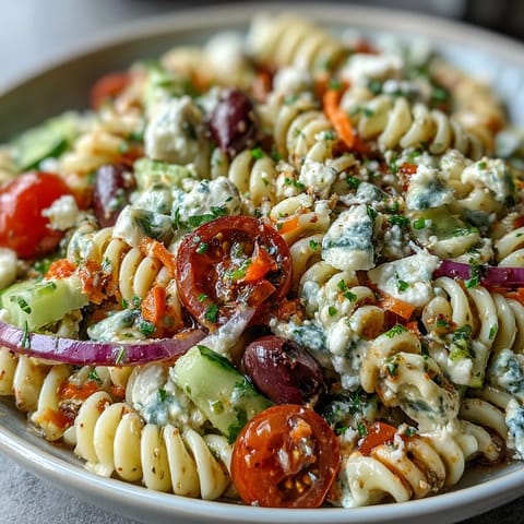 Vibrant Memorial Day pasta salad, a refreshing side dish perfect for your next BBQ.