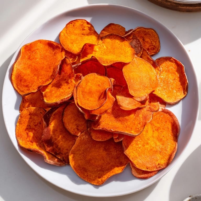 Imagine crunchy Air Fryer Sweet Potato Chips, perfect for snacking or a vibrant side dish.