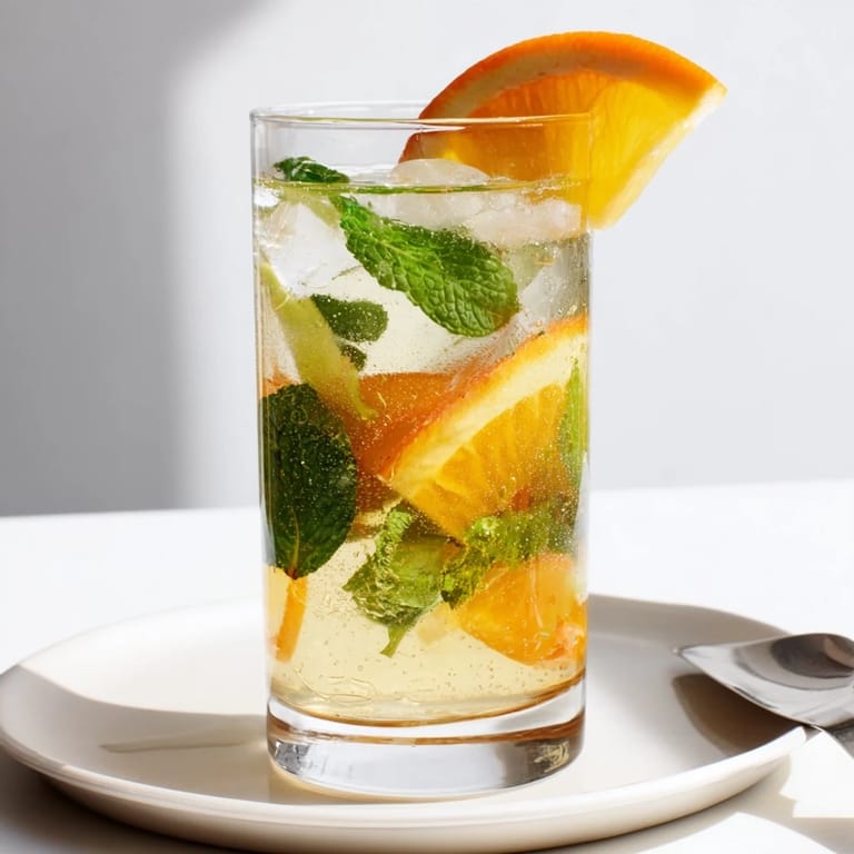 Homemade probiotic soda mocktail bursting with citrus flavor, ideal for gut-friendly sipping.