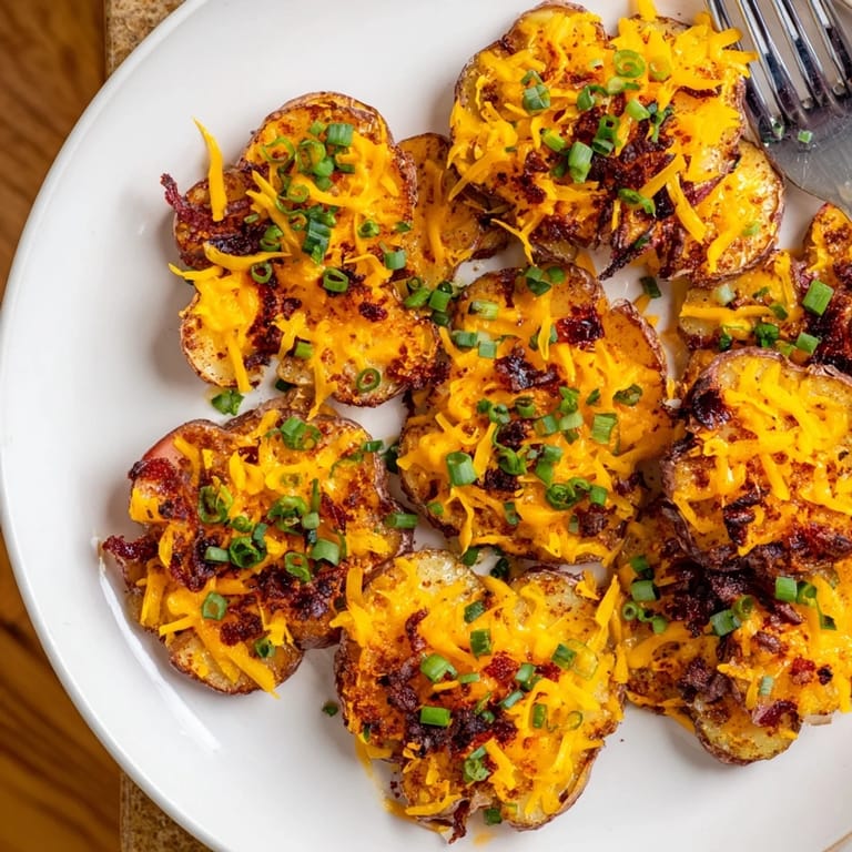 Savory smashed green onion potato bombs, ideal as a tasty appetizer or side.