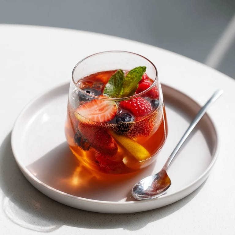 Vibrant, fruity fermented drinks inspired by kombucha, garnished with fresh mint sprigs.