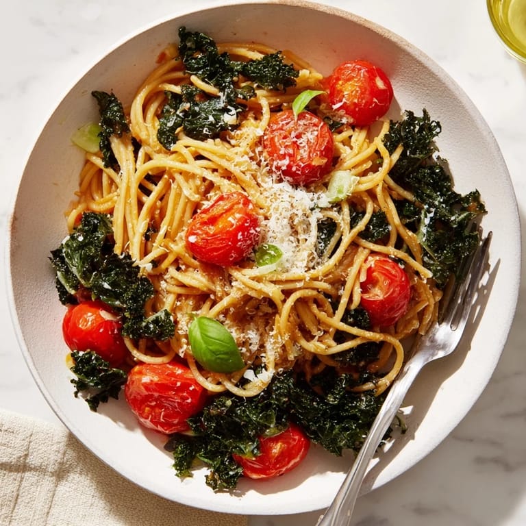Warm, comforting bowl of one-pot spaghetti with fresh Parmesan; perfect for a quick, delicious dinner.