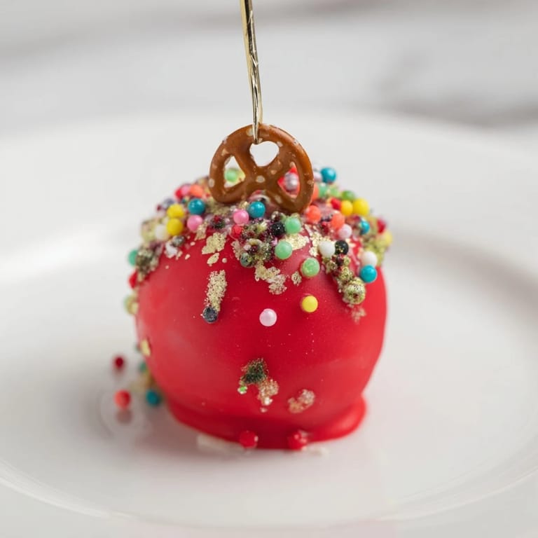 Festive Ornament Ball Cake Pops: Brightly decorated treats look delicious with edible glitter and sprinkles.