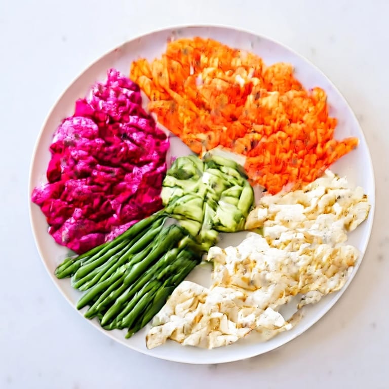 A visually appealing spread of The Pickled & Fermented Feast: a delicious appetizer of colorful, flavorful vegetables.
