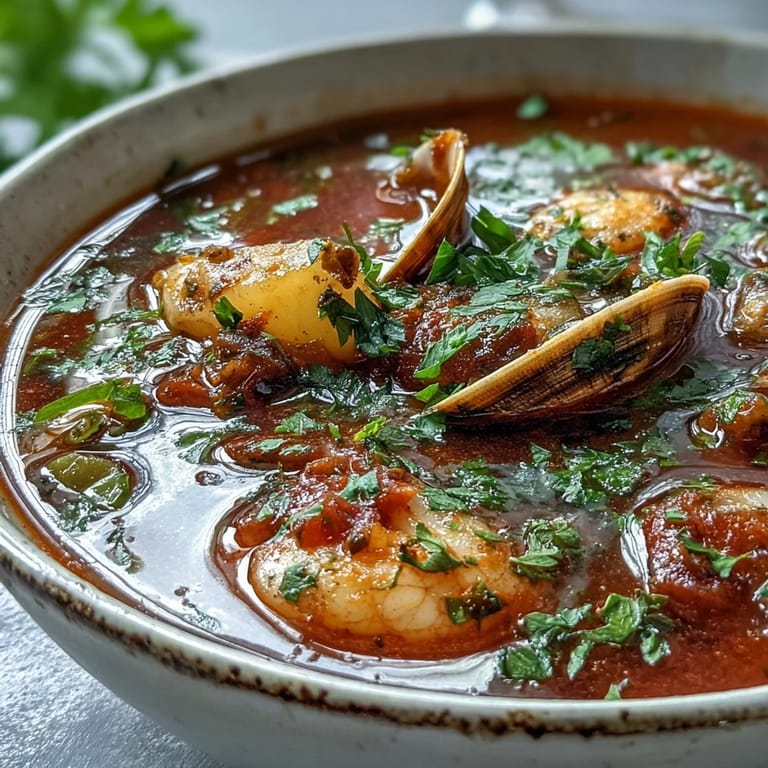Serving suggestion of Manhattan Clam Chowder with oyster crackers beside a warm sourdough bread slice for dipping.