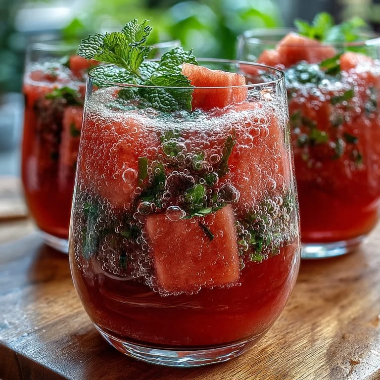 Refreshing Watermelon Lime Sparkling Punch served over ice with mint garnish and lime wedges.