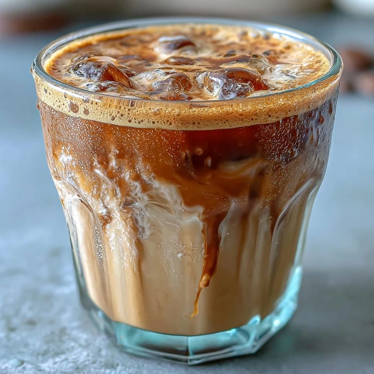 Iced brown sugar oat milk shaken espresso, a refreshing creamy coffeehouse drink at home.