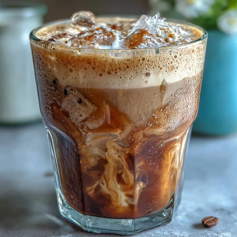 Vigorously shaken espresso, topped with creamy oat milk for a delightful homemade treat.