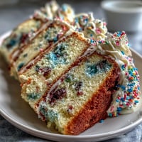 Spring Funfetti Cake with Pastel Buttercream, a colorful vanilla cake layered with rainbow sprinkles and swirled pastel frosting.