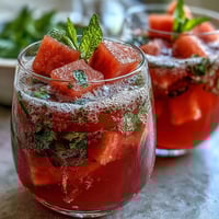 Watermelon Lime Sparkling Punch with fresh mint and lime slices in a clear pitcher.