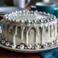 Elegant Communion sheet cake adorned with shimmering pearl fondant and edible pearls, perfect for First Communion celebrations.